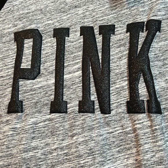 VS Pink bling shine black gray campus baseball tee tshirt - Picture 2 of 2